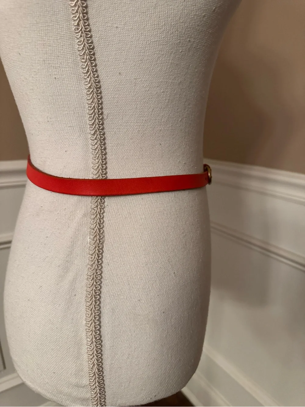 J. Crew Red Leather Belt with Brass-Tone Buckle - Picture 5 of 10